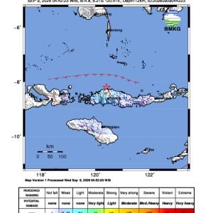 Peta guncangan (shakemap): BMKG