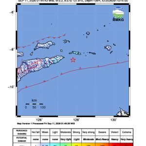 Peta guncangan (shakemap): BMKG